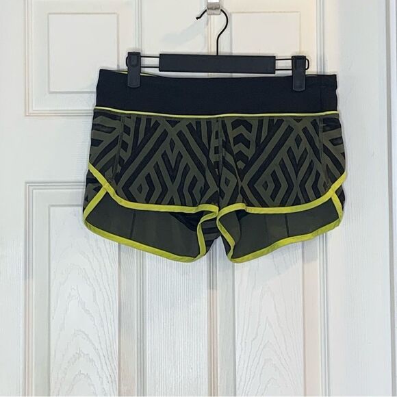 Lululemon Speed Short Chevron Shuffle Fatigue Green | Split Pea | Black Size 6 - Picture 8 of 9